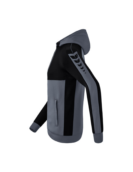 Six Wings Trainingsjacke mit Kapuze Erwachsene; Kinder slate grey/schwarz