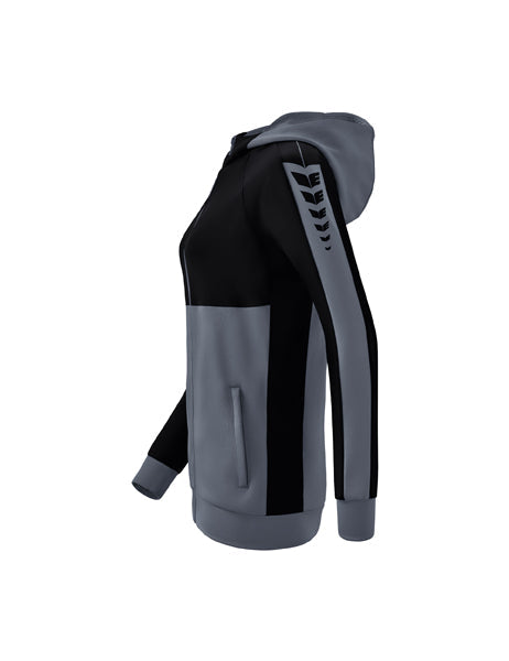 Six Wings Trainingsjacke mit Kapuze Damen slate grey/schwarz