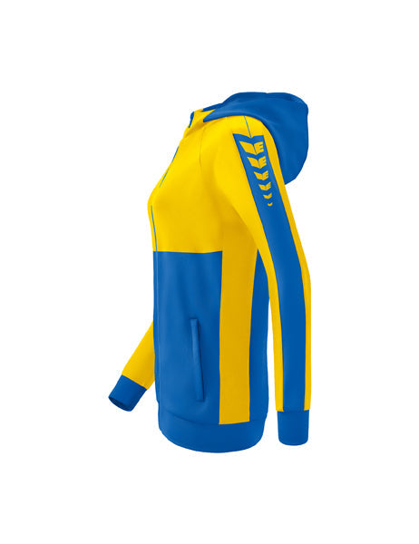 Six Wings Trainingsjacke mit Kapuze Damen new royal/gelb