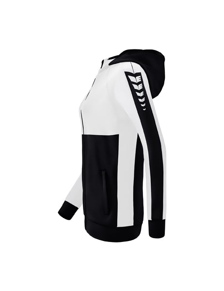 Six Wings Trainingsjacke mit Kapuze Damen schwarz/weiß