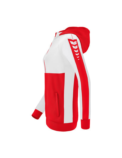 Six Wings Trainingsjacke mit Kapuze Damen rot/weiß