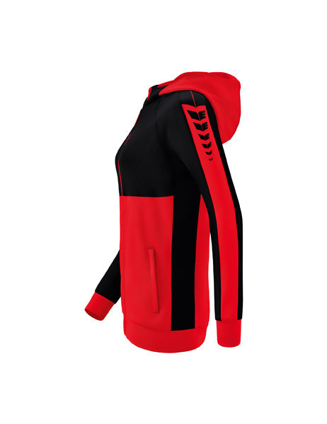 Six Wings Trainingsjacke mit Kapuze Damen rot/schwarz