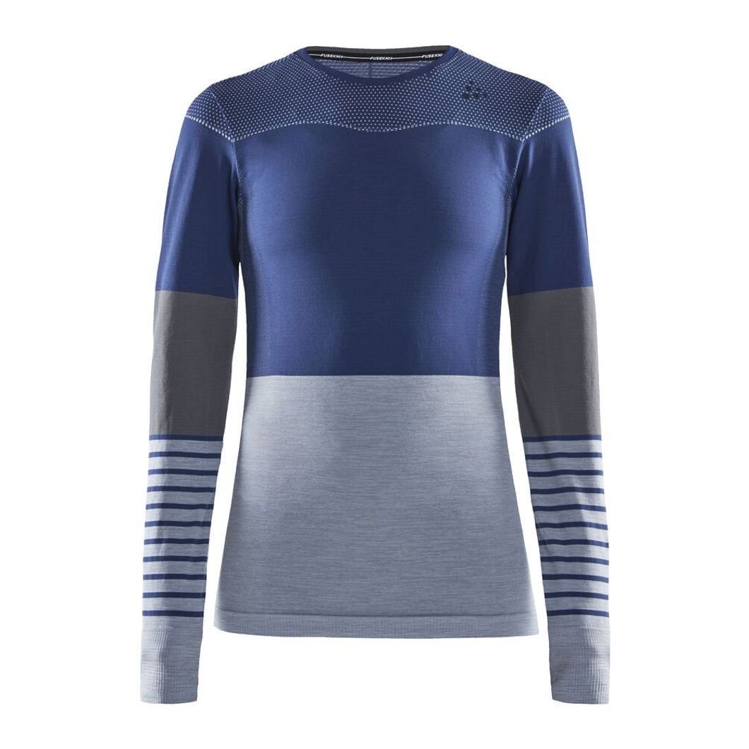 Fuseknit Comfort Blocked Rundhals Langarmshirt Damen