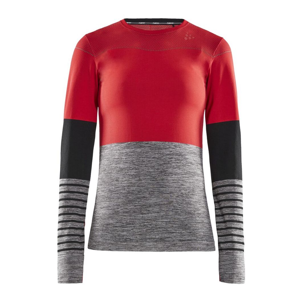 Fuseknit Comfort Blocked Rundhals Langarmshirt Damen