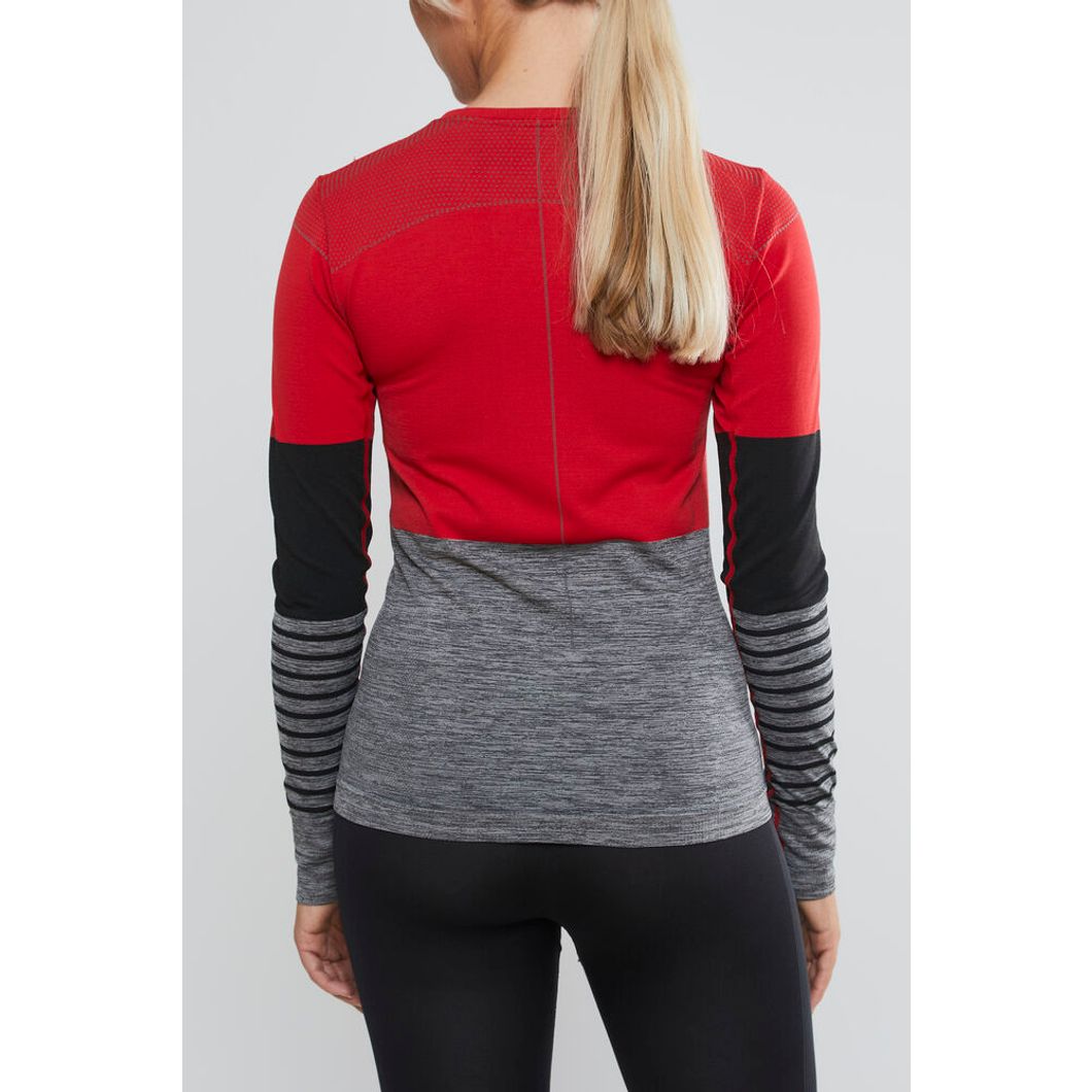 Fuseknit Comfort Blocked Rundhals Langarmshirt Damen