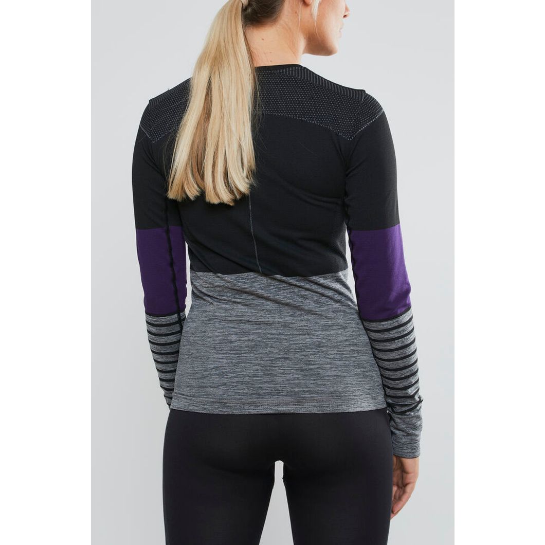 Fuseknit Comfort Blocked Rundhals Langarmshirt Damen