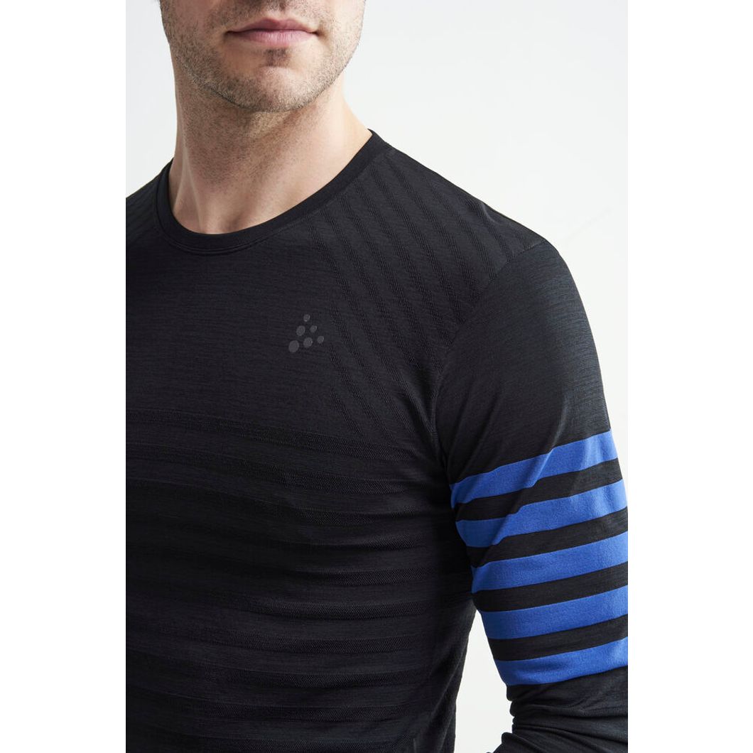 Fuseknit Comfort Blocked Rundhals Langarmshirt