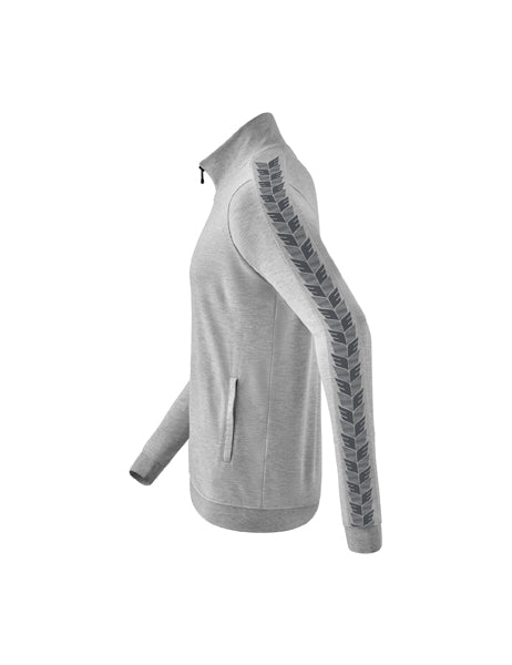 Essential Team Tracktop Jacke Erwachsene; Kinder hellgrau melange/slate grey