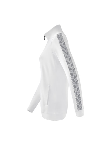 Essential Team Tracktop Jacke Damen weiß/monument grey