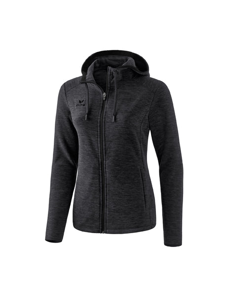 Fleecejacke Damen schwarz melange