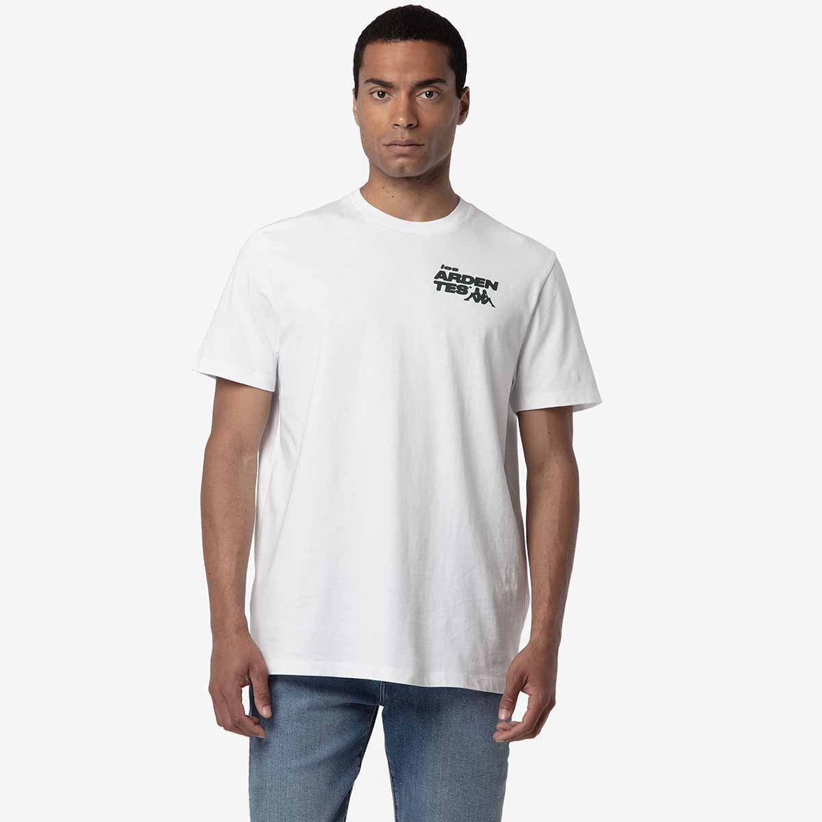 T-Shirt Leslie Les Ardentes x Kappa Weiß Herren - Bild 3