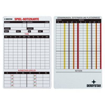 Derbystar Spiel-Notizkarten