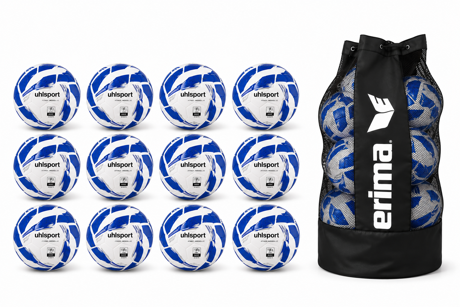 Uhlsport Attack Addglue 12er Ballpaket inkl. Erima Ballsack