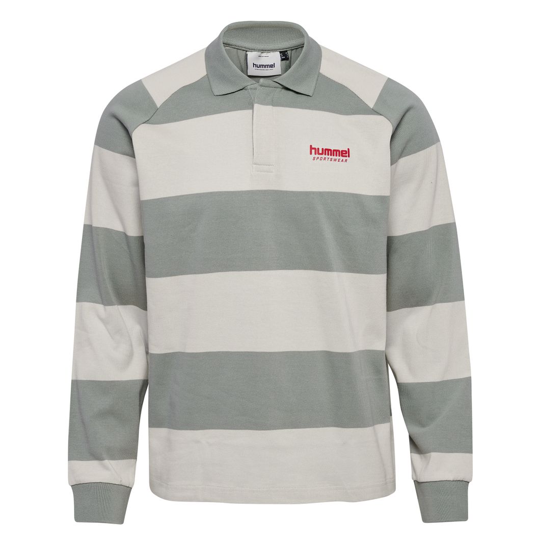 Loose Striped Polo Langarmshirt