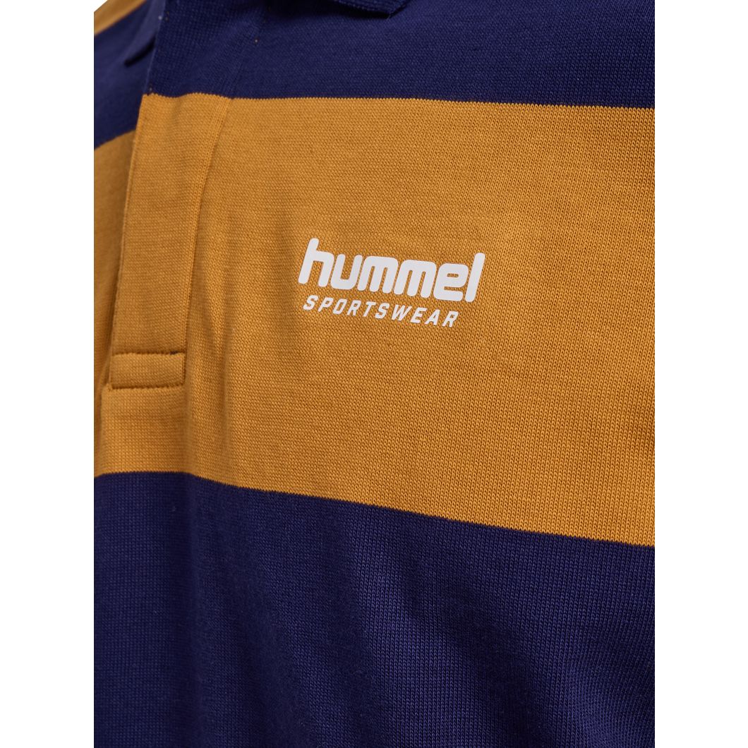 Loose Striped Polo Langarmshirt
