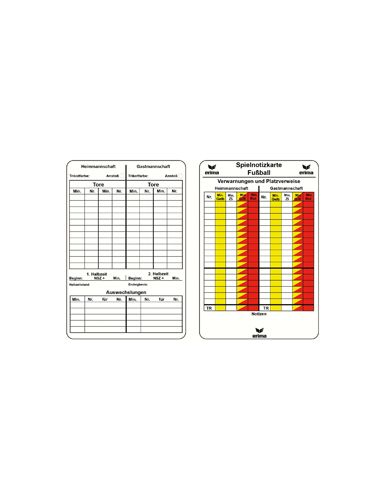 Spielnotizkarten Fussball