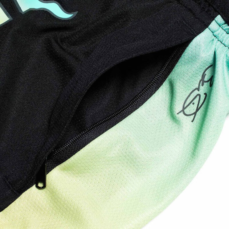 Unisex Basketball-Short "Wade-Style" Blau-Grün-Gelb - AAPT051-2