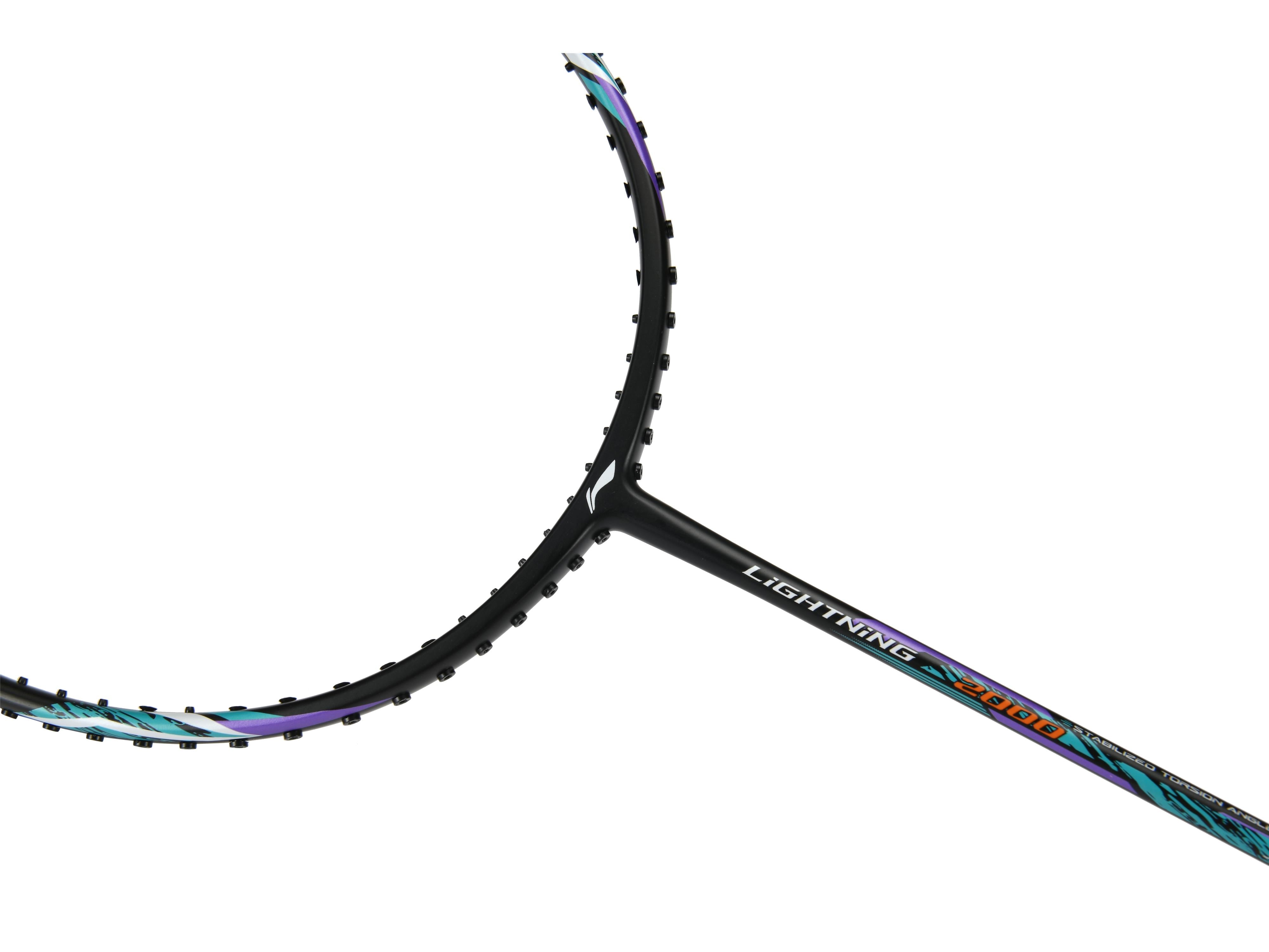 Badmintonschläger Lightning 2000 bespannt Schwarz-Grün - AYPR012-3