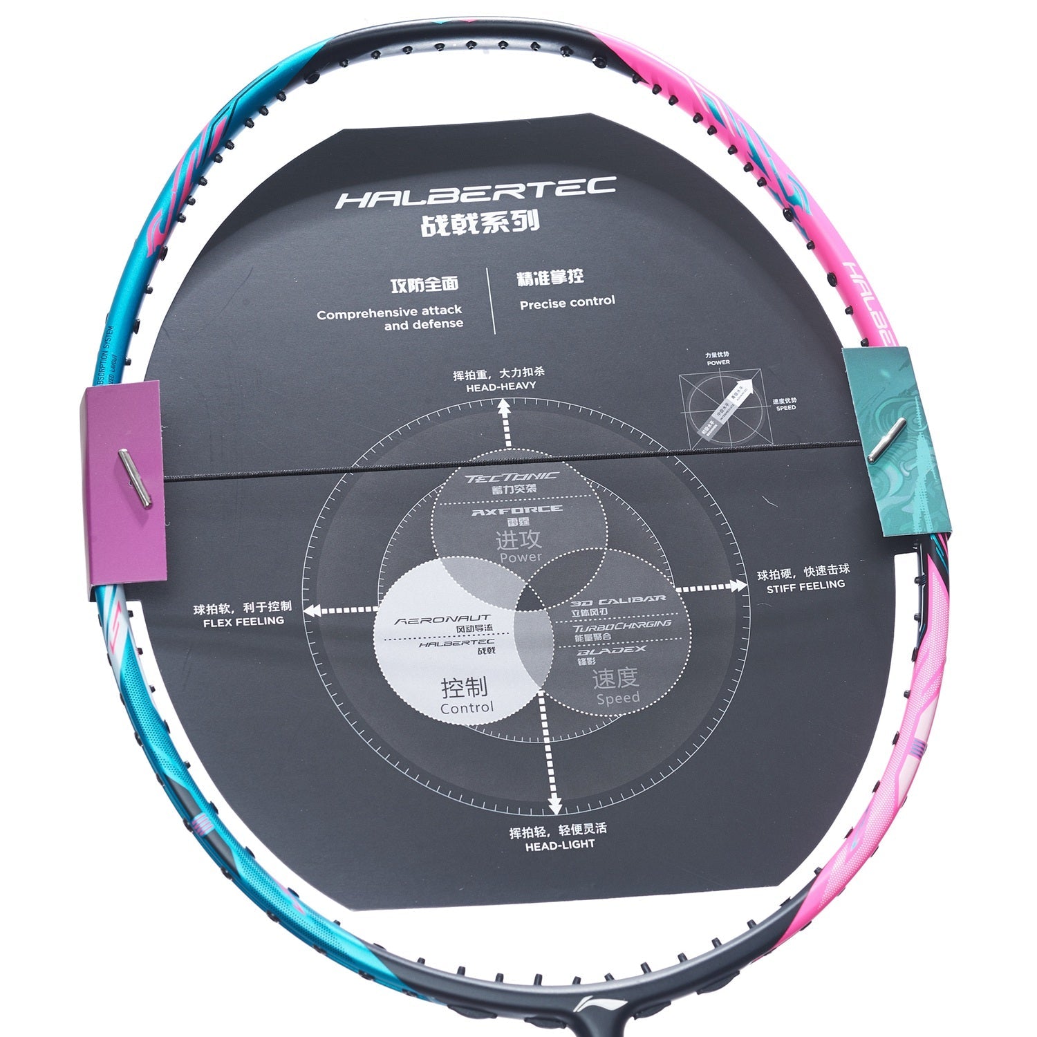 Badmintonschläger HalberTec 8000 (4U) Green/Pink - unbespannt - AYPT369-4