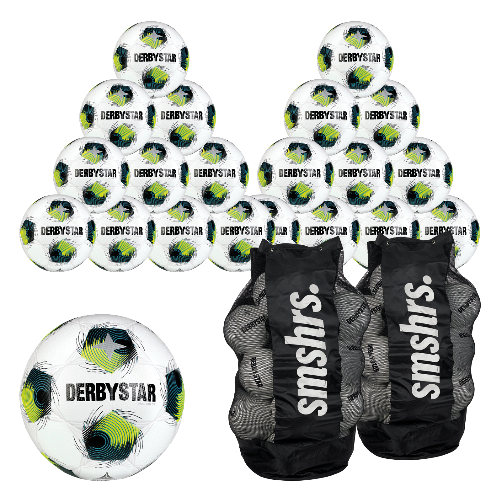 Derbystar 20er Ballpaket inkl. 2x Ballsack Brillant TT DB v24