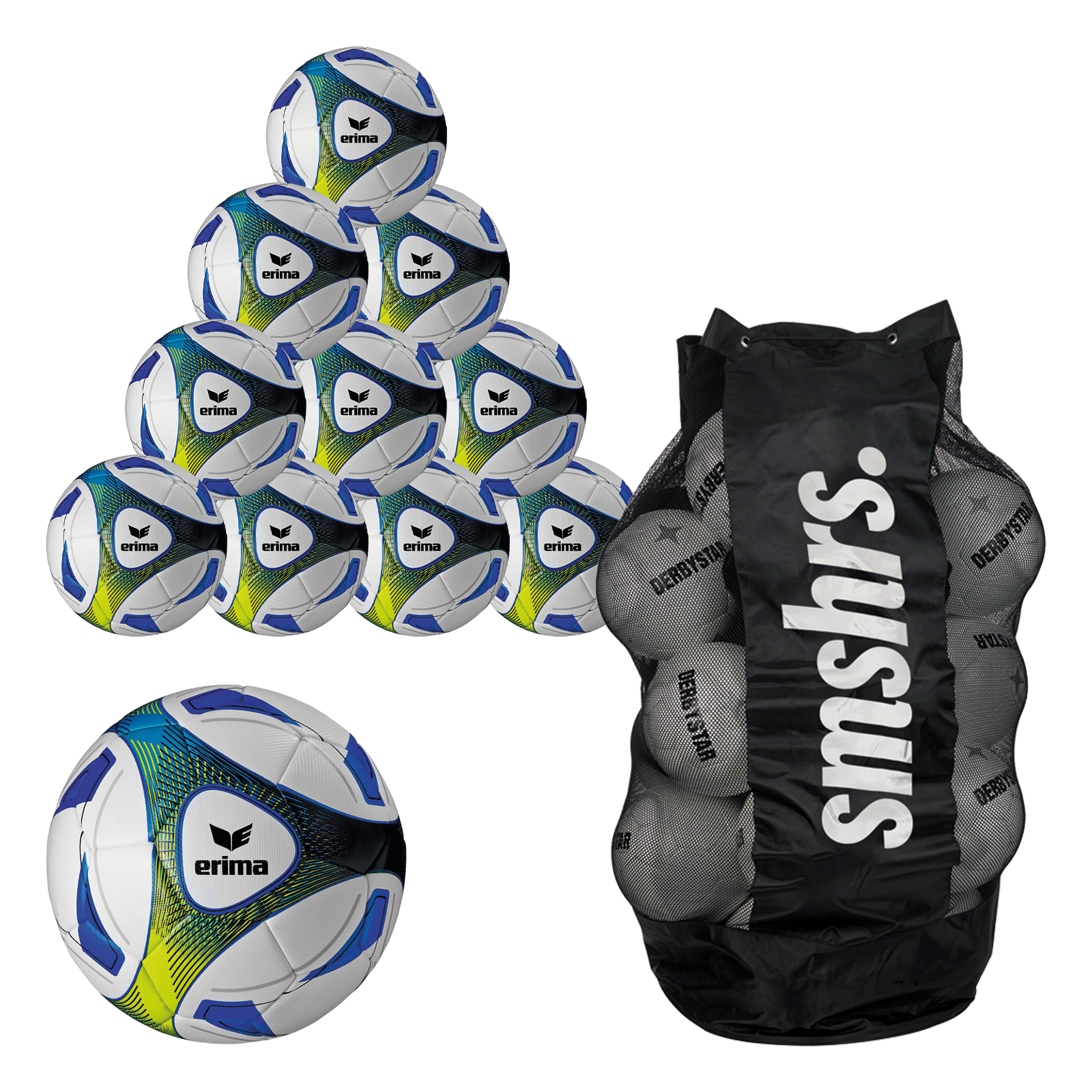 Erima Hybrid 10er Ballpaket inkl. 1x Ballsack