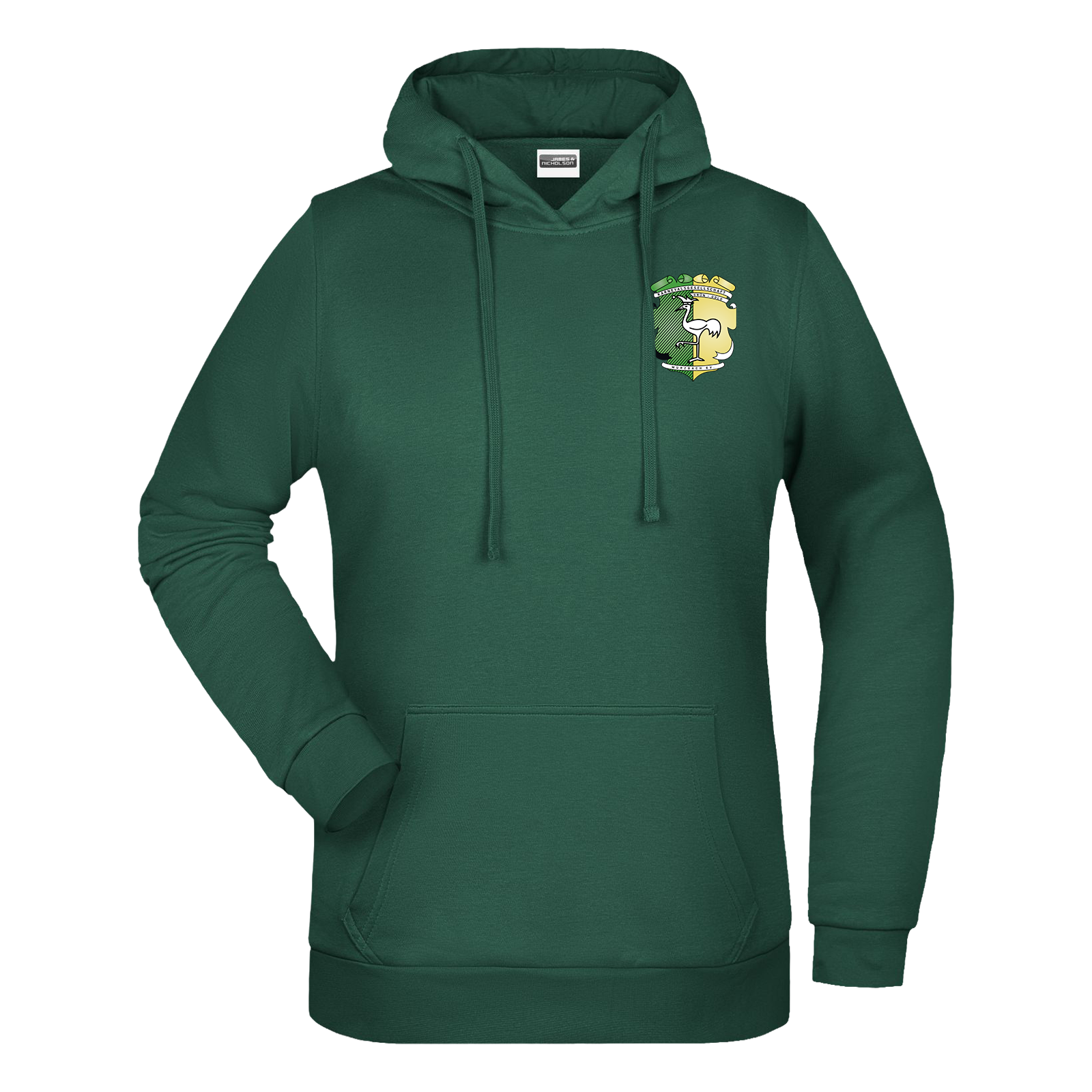 Grün-Gold Wurzbach Hoodie "Logo" Damen