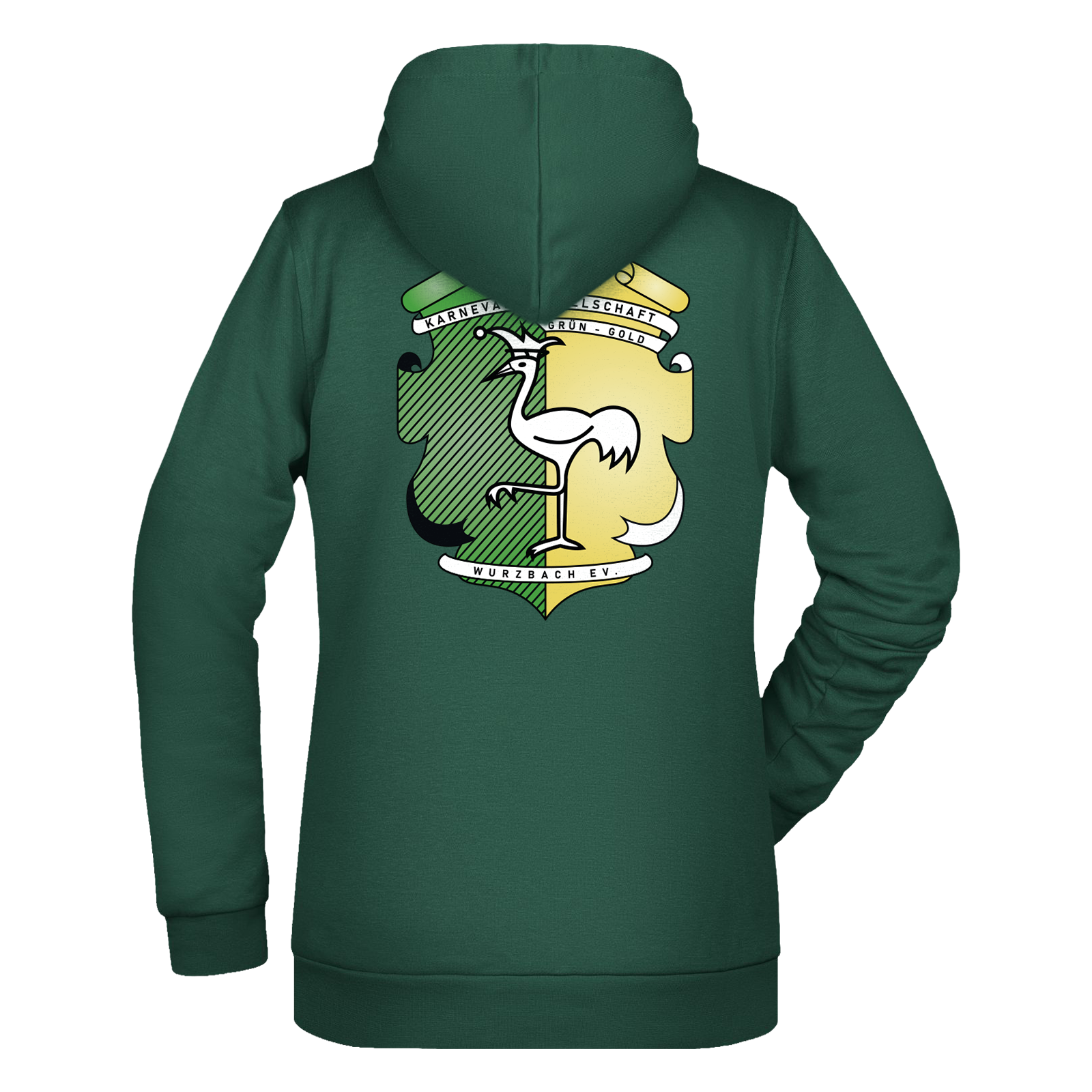 Grün-Gold Wurzbach Hoodie "Logo" Damen