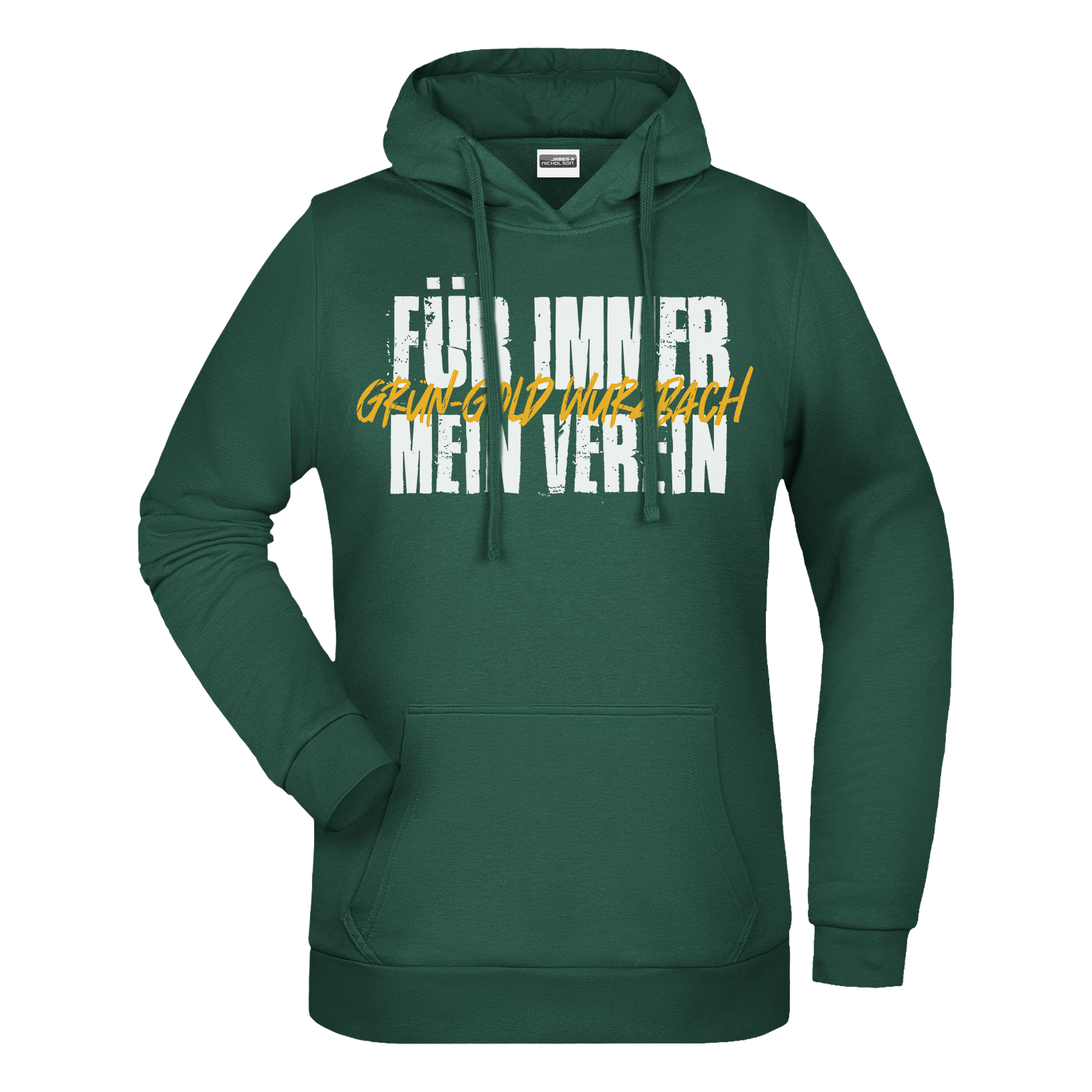 Grün-Gold Wurzbach Hoodie "Für Immer" Damen