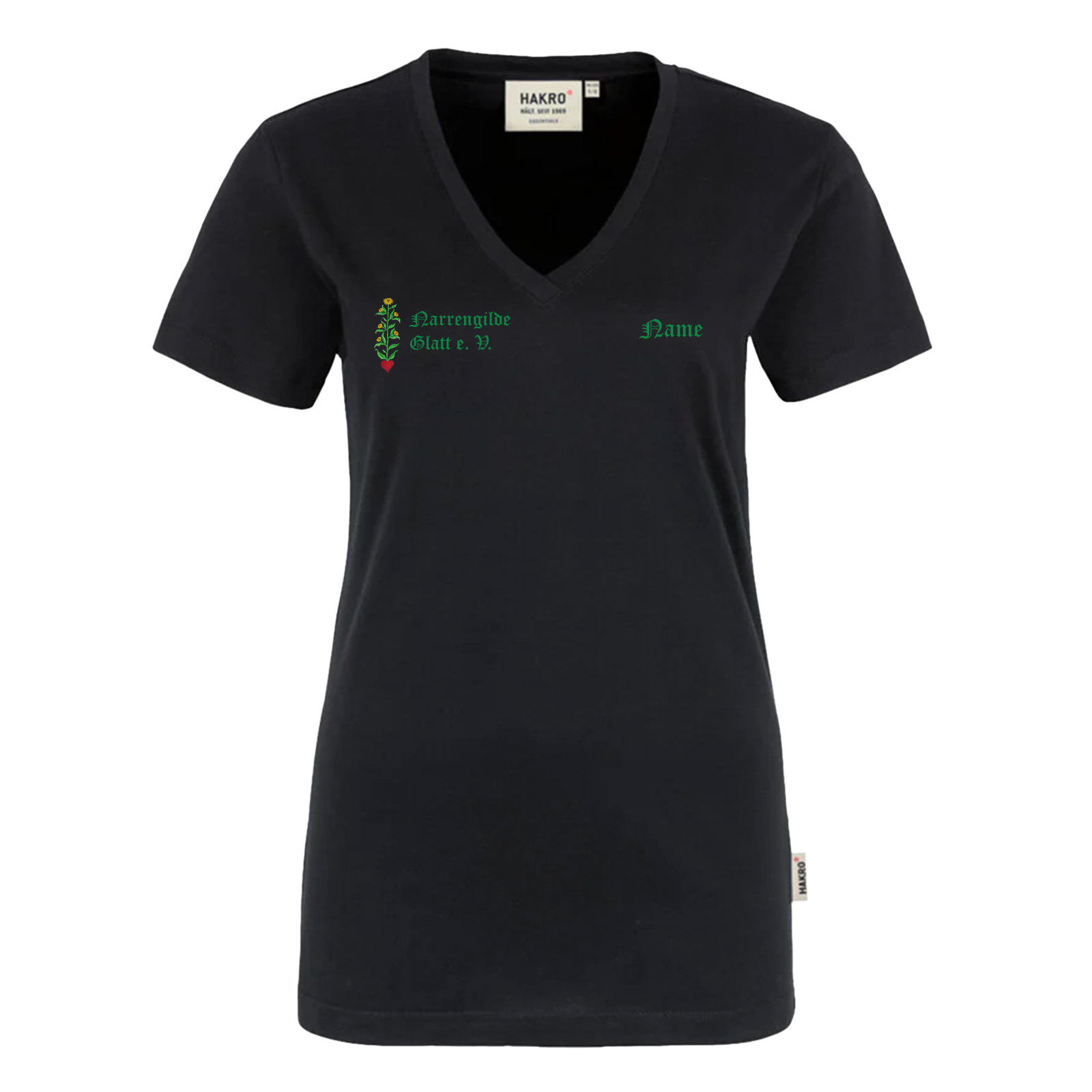 Narrengilde Glatt Damen V-Shirt "Habermarkenstupfer"