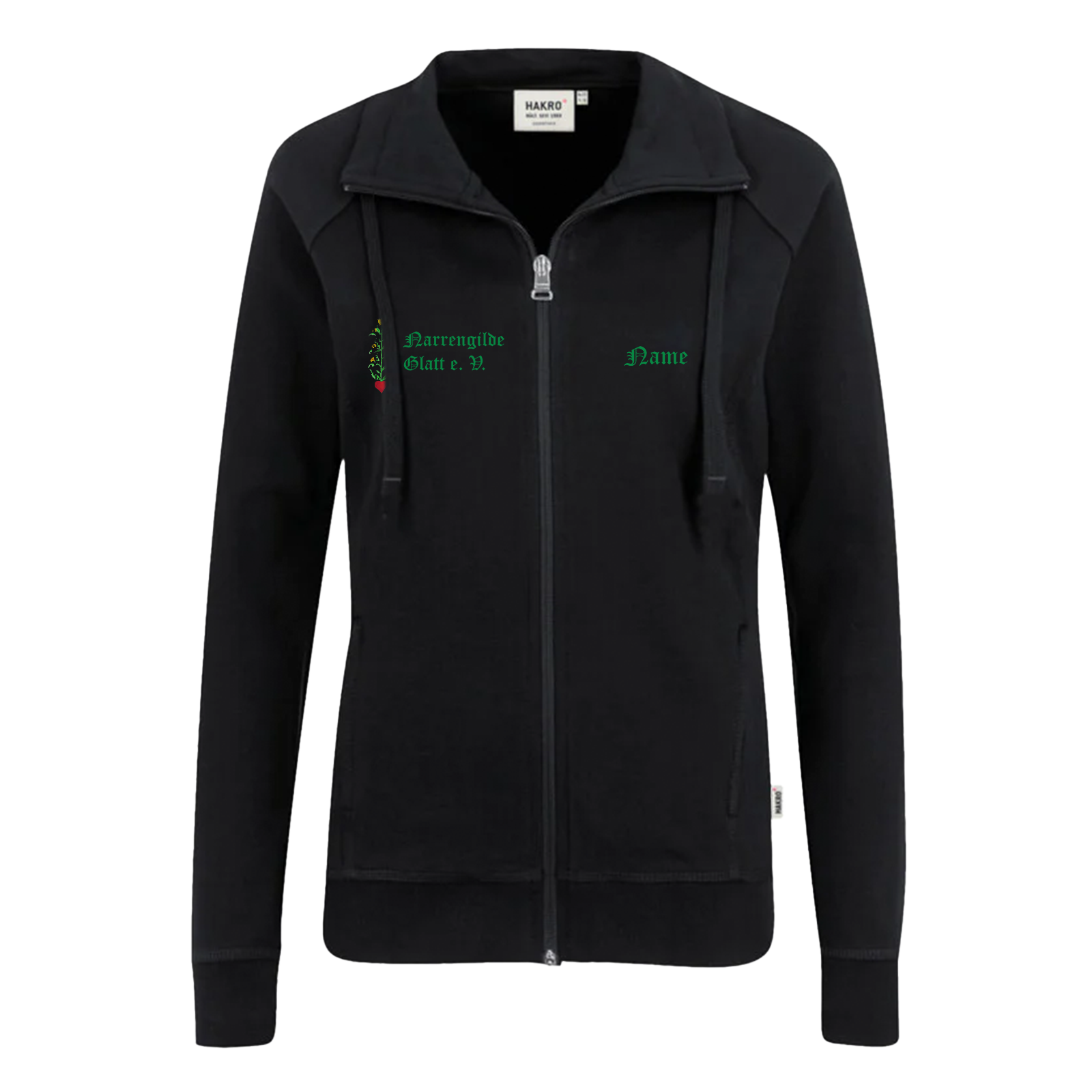 Narrengilde Glatt Damen Sweatjacke "Habermarkenstupfer"