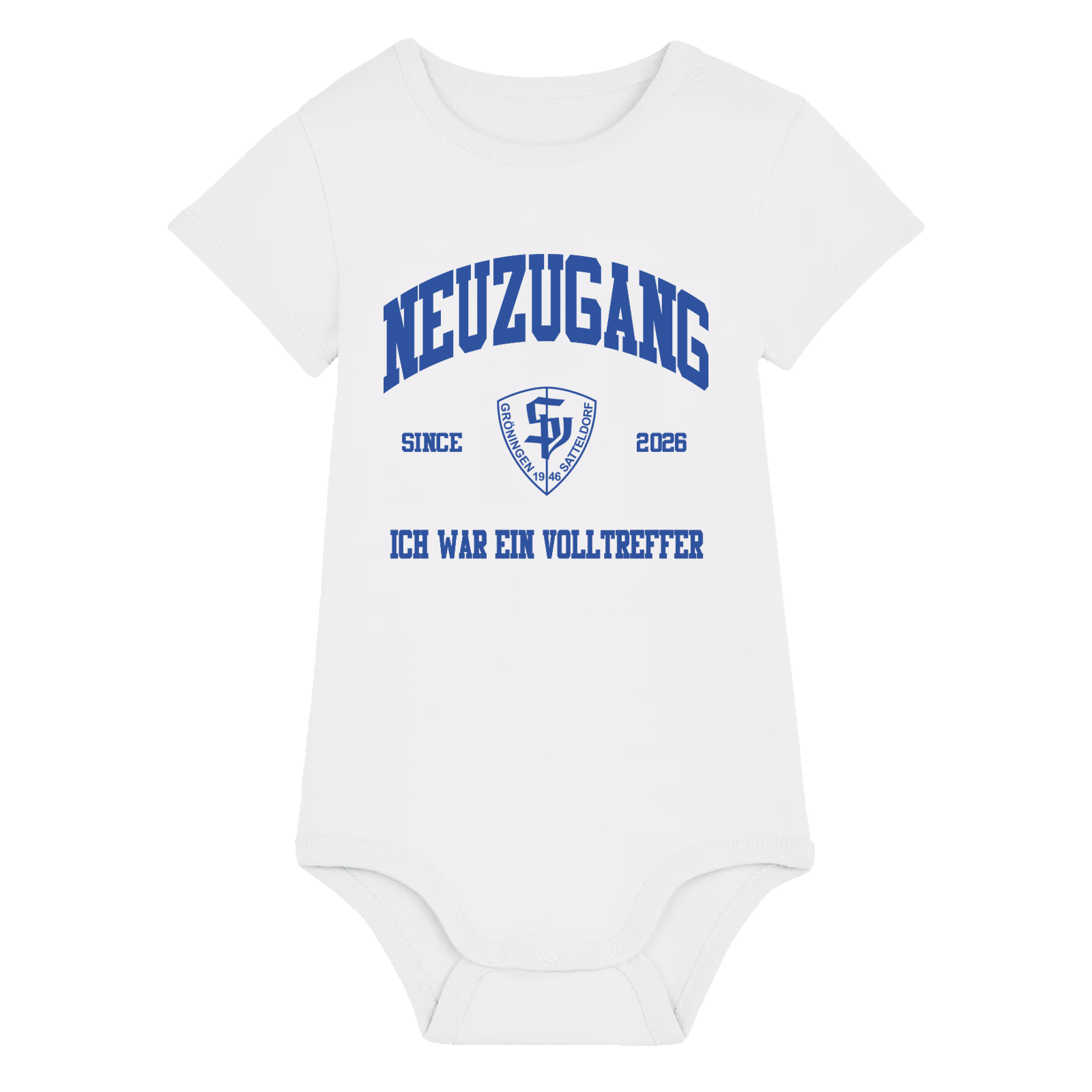 Satteldorf Babystrampler "Neuzugang"