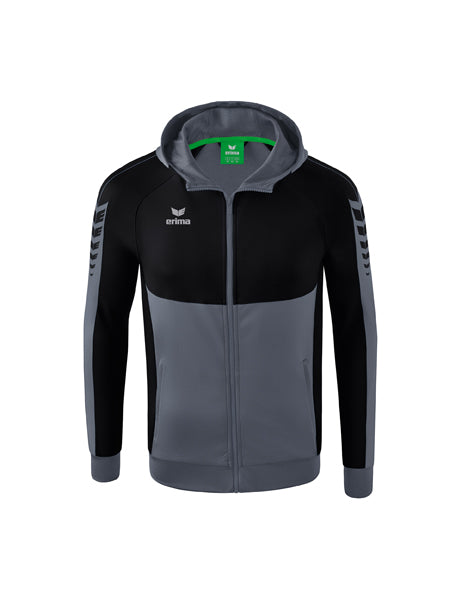 Six Wings Trainingsjacke mit Kapuze Erwachsene; Kinder slate grey/schwarz
