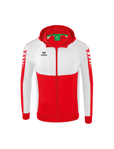 Six Wings Trainingsjacke mit Kapuze Erwachsene; Kinder rot/weiß