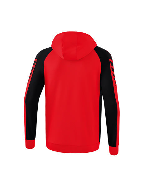 Six Wings Trainingsjacke mit Kapuze Erwachsene; Kinder rot/schwarz