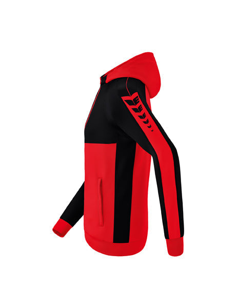 Six Wings Trainingsjacke mit Kapuze Erwachsene; Kinder rot/schwarz
