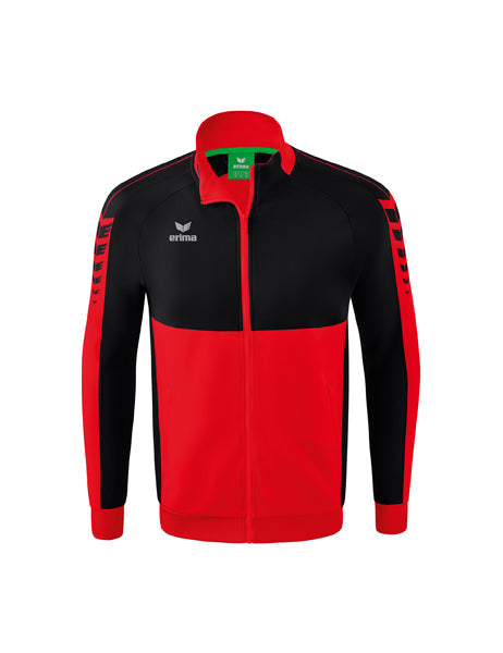 Six Wings Worker Jacke Erwachsene; Kinder rot/schwarz