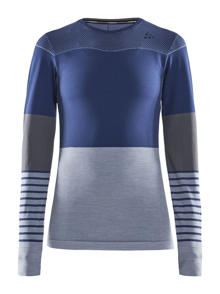 Fuseknit Comfort Blocked Rundhals Langarmshirt Damen
