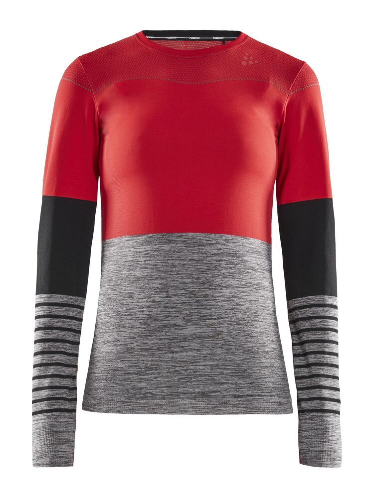 Fuseknit Comfort Blocked Rundhals Langarmshirt Damen