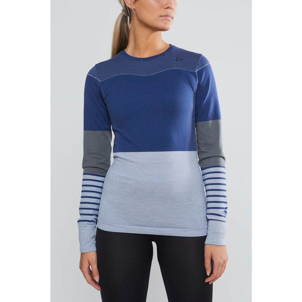 Fuseknit Comfort Blocked Rundhals Langarmshirt Damen