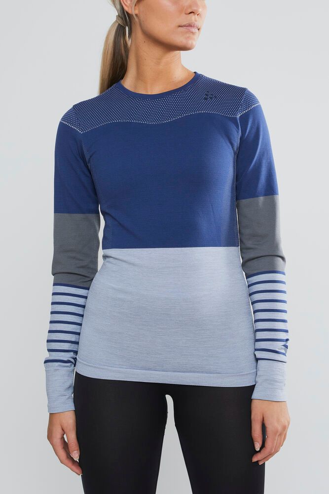 Fuseknit Comfort Blocked Rundhals Langarmshirt Damen