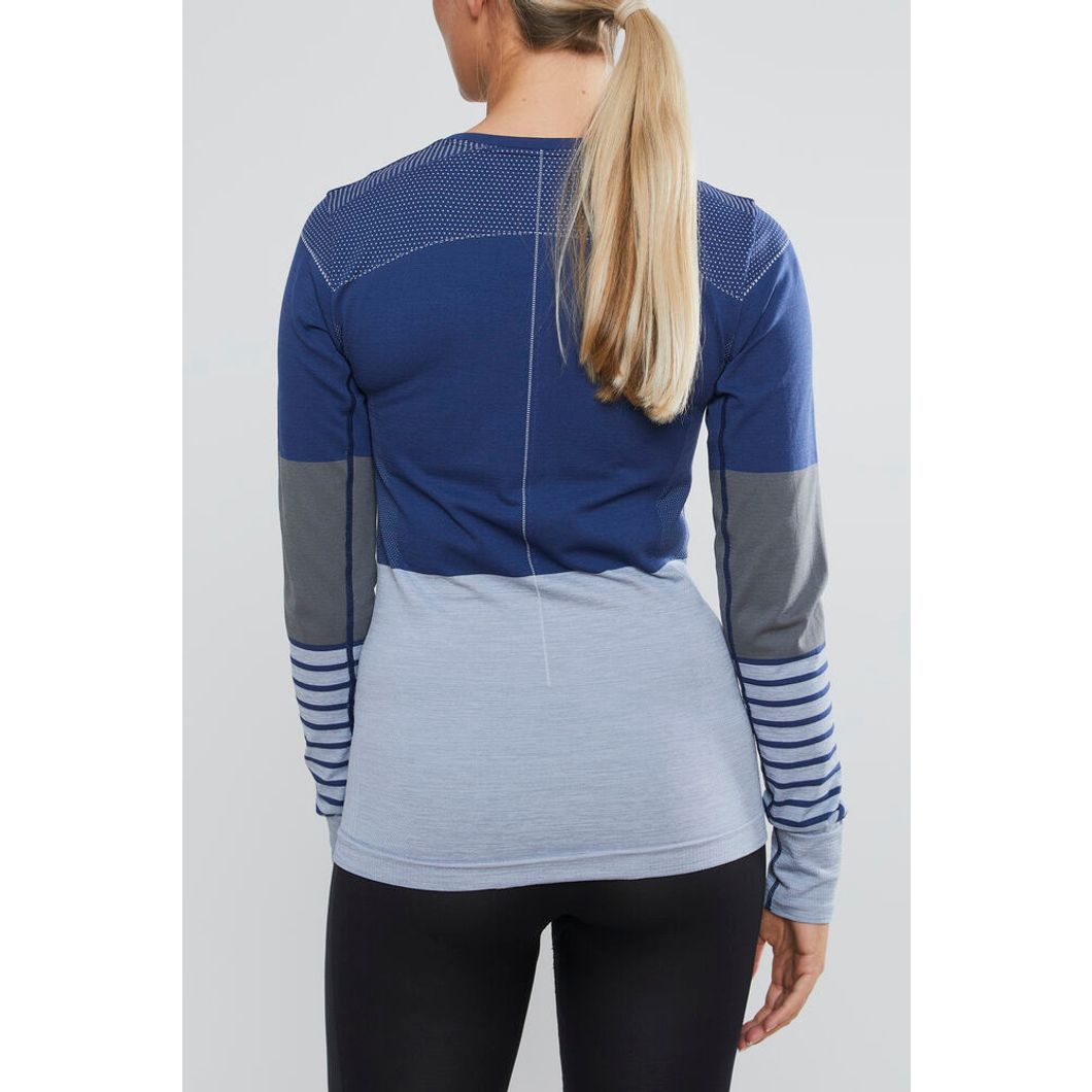 Fuseknit Comfort Blocked Rundhals Langarmshirt Damen
