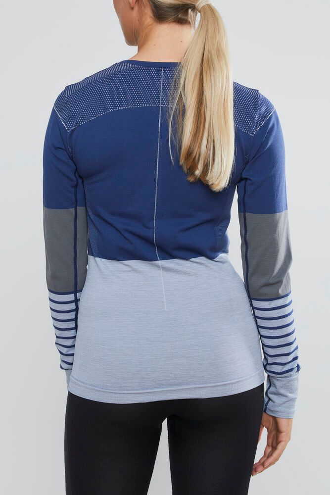 Fuseknit Comfort Blocked Rundhals Langarmshirt Damen