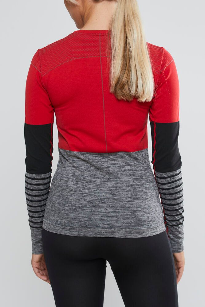 Fuseknit Comfort Blocked Rundhals Langarmshirt Damen
