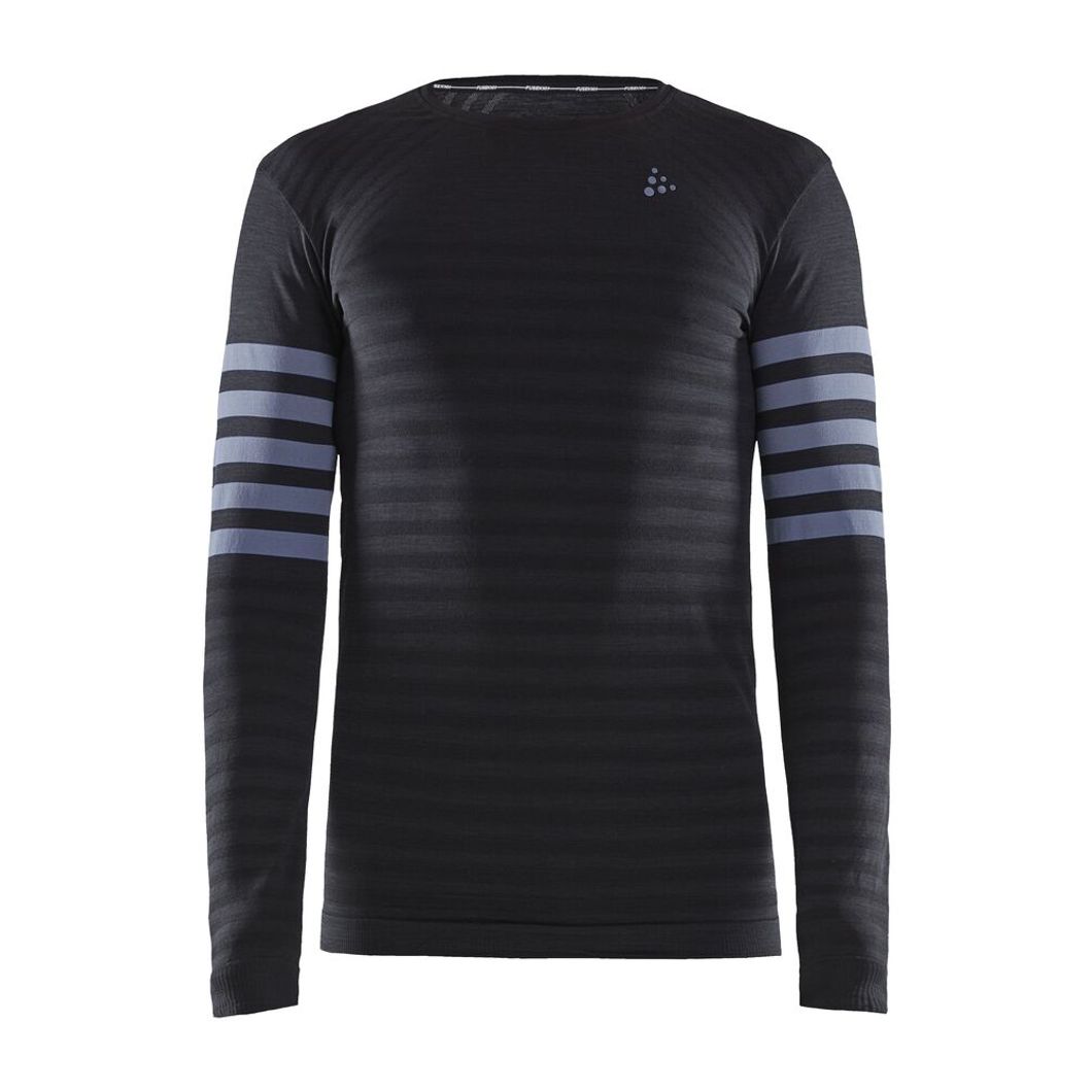 Fuseknit Comfort Blocked Rundhals Langarmshirt