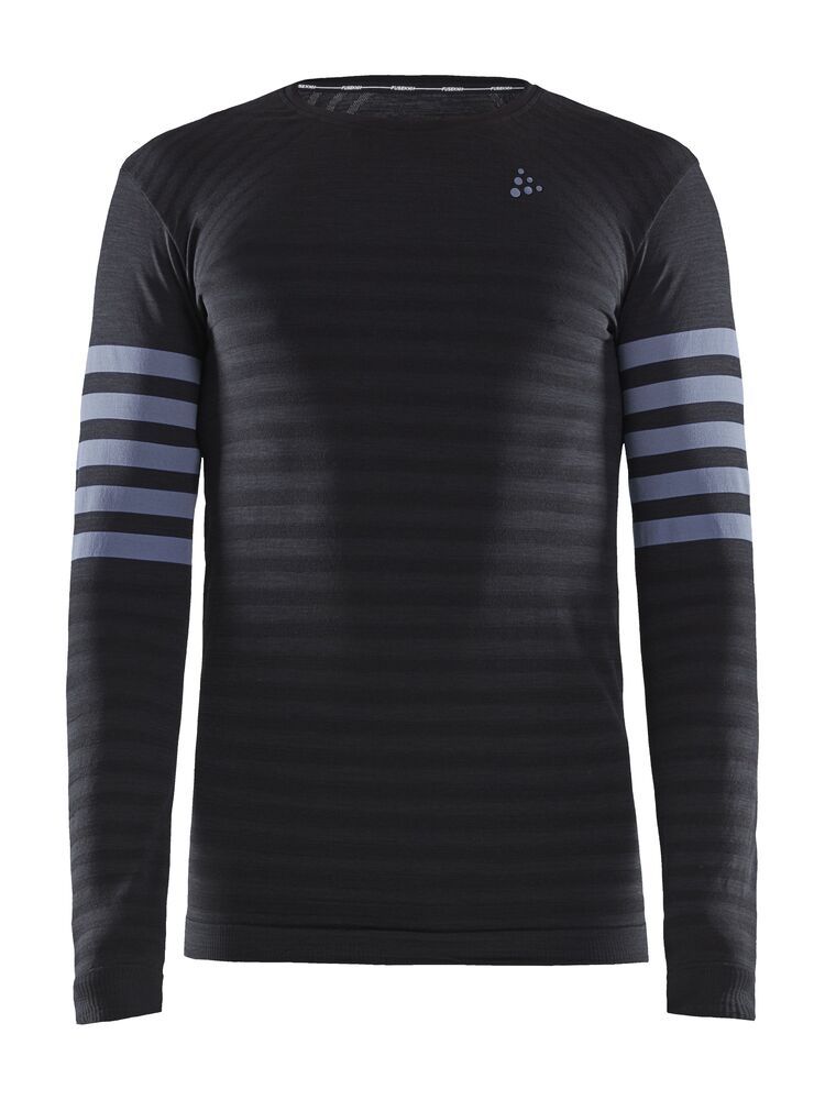 Fuseknit Comfort Blocked Rundhals Langarmshirt