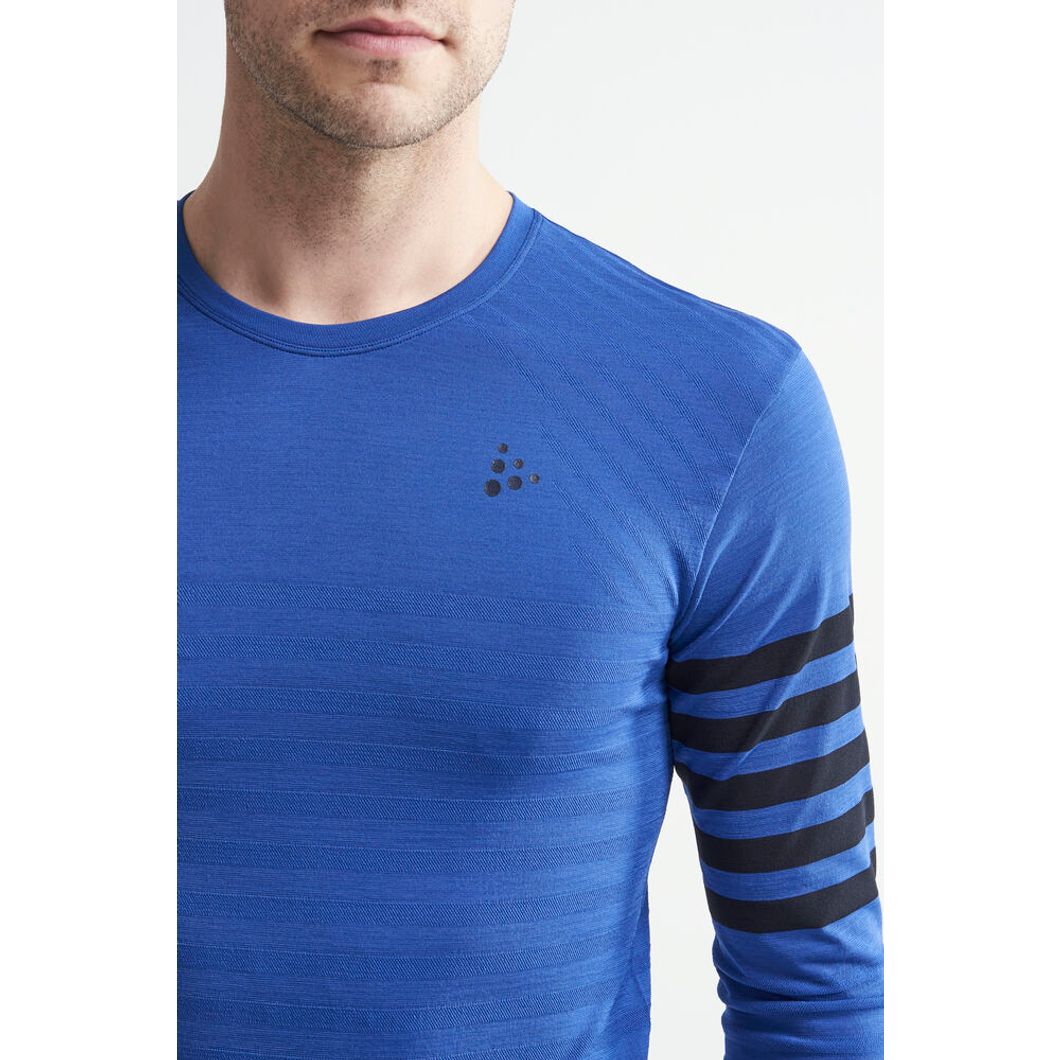 Fuseknit Comfort Blocked Rundhals Langarmshirt