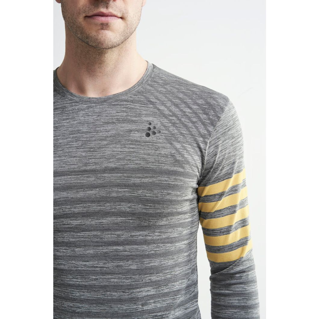 Fuseknit Comfort Blocked Rundhals Langarmshirt
