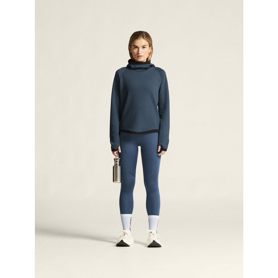 Grid Hood Hoodie Damen