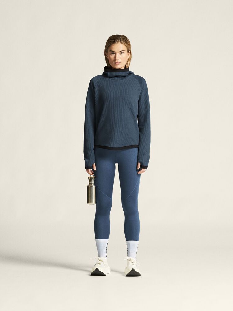 Grid Hood Hoodie Damen