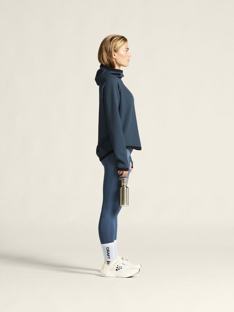 Grid Hood Hoodie Damen